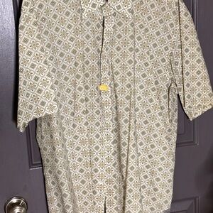 Ted Baker London Men's Geometric Print Shirt - Green and Cream